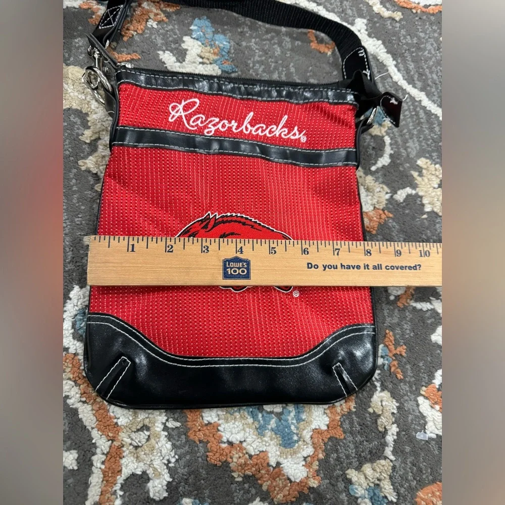 Arkansas Razorbacks Crossbody Purse/Bag‎ Red and Black